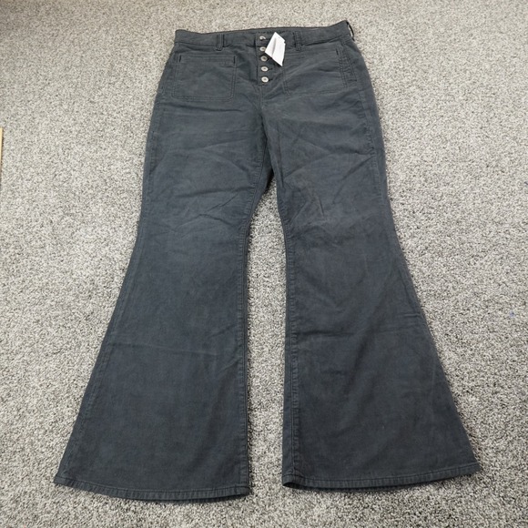 American Eagle Outfitters Denim - NEW American Eagle Jeans Womens 16 Blue Gray Corduroy Hi Rise Flare Flex Stretch